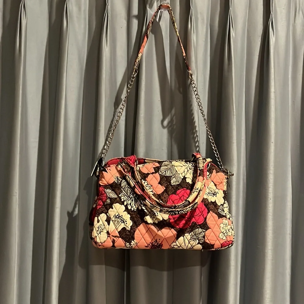 Vera Bradley Mocha Rouge convertible handbag shoulder bag Crossbody RETIRED - Picture 3 of 14